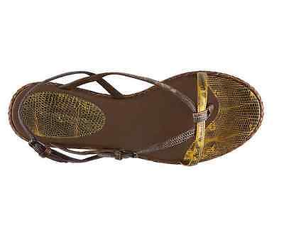 Pre-owned Bottega Veneta Reptile Leather Flat Sandal Shoes Sizes 36-41 Retail $595 In Brown