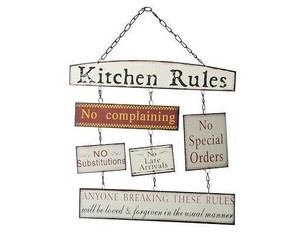 Metal-Tin-Wall-Plaque-Kitchen-Sign-Funny-Quotes-Breakfast-in-Bed-Kitchen-Rules