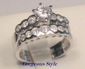 ... -Diamond-Solitaire-Engagement-Ring-Wedding-Set-Sz-6-No-Reserve