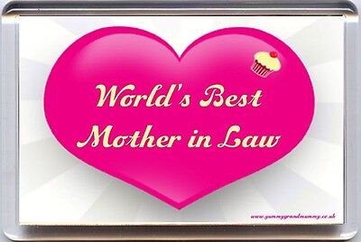 New WORLD'S BEST MOTHER IN LAW Fridge Magnet - Unique Birthday or Christmas