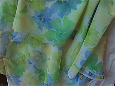 VINTAGE Chiffon SILK FABRIC 45