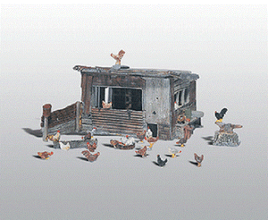  Woodland Scenics #215 Chicken Coop - Kit Unpt Metal Kit HO Scale MIB