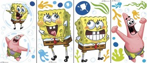 Nickelodeon~ SpongeBob Squarepants~ 42 Wall Decals ~ Peel u0026 Place Stickers~ NIP