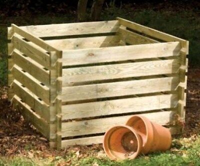 Wooden Compost Bin Composting Composter Garden Waste Bins Large 890L by Lacewing