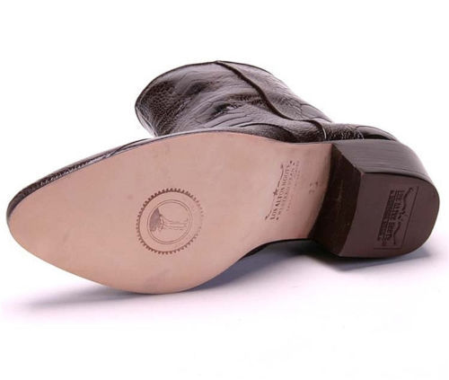 Pre-owned Los Altos Boots Los Altos Brown Genuine Ostrich Leg Ankle Boot Medium Round Toe Side Zipper D