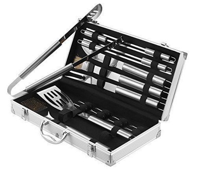 18-Piece Stainless Steel Barbecue Set Outdoor BBQ ...