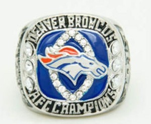 2013 DENVER BRONCOS AFC CHAMPIONSHIP REPLICA RING