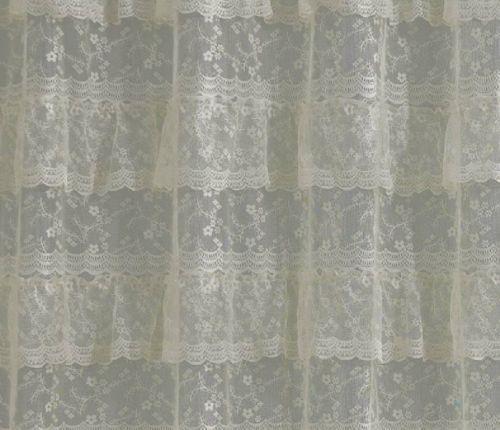 White Lace Shower Curtain
