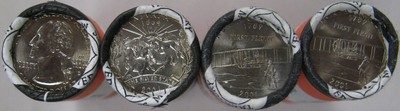 2001 P&D N. Carolina / 2006 P&D Nevada U.S. Mint wrapped BU rolls State Quarters