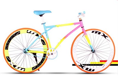 26" Fixed Gear Bike Carbon Steel Outdoor Sports Speed Change Urban Bike