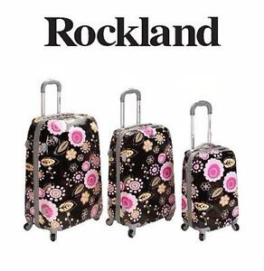 NEW ROCKLAND VISION 3 PC LUGGAGE   3 PC LUGGAGE SET SPINNER SUITCASE SET TRAVEL GEAR BAGGAGE 93413164
