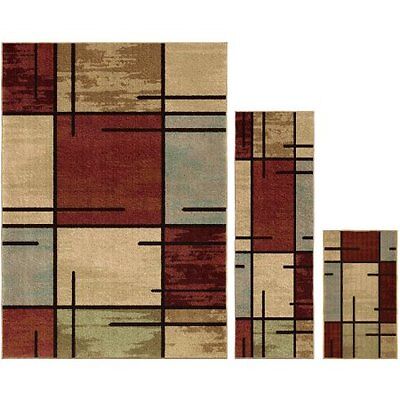 Better Homes and Gardens Spice Grid 3-Piece Area Rug Set