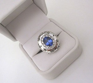 SALE-UNIQUE-3-35-CARAT-LARGE-TANZANITE-DIAMOND-STAR-14K-WHITE-GOLD ...