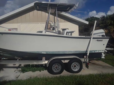 Clean 1978 Mako 21' CC Ttop Alum Dual Axl Trailer Evinrude 225 Garmin GPS