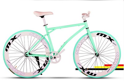 26" Green Fixed Gear Bike Carbon Steel Outdoor Sports Speed Change Urban Bike