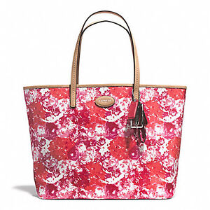 NEW ARRIVAL! COACH METRO FLORAL PRINT NEVERFULL LEATHER TOTE BAG PINK $328 SALE | eBay