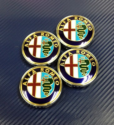 Alfa Romeo 60mm Chrome Wheel Centre Caps 4pcs Giulia 155 156 Giulietta