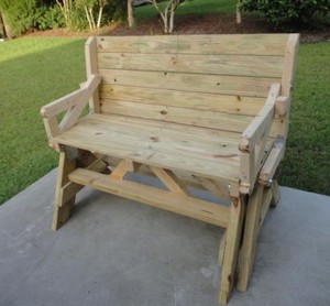 Interchangeable Wood Picnic Table Garden Bench Paper Plan | eBay