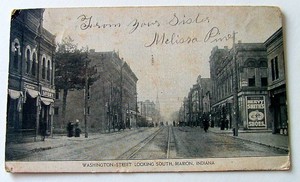 1907-POSTCARD-TROLLEY-RAILROAD-TRACKS-WASHINGTON-ST-LOOKING-SOUTH 