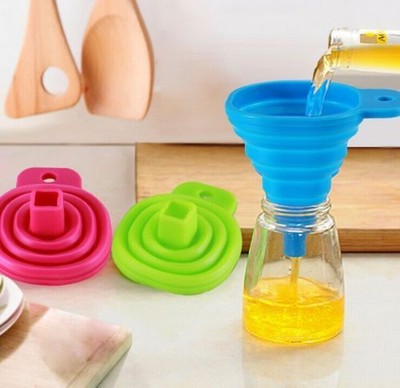 Silicone Gel Practical Collapsible Foldable Funnel Hopper ...