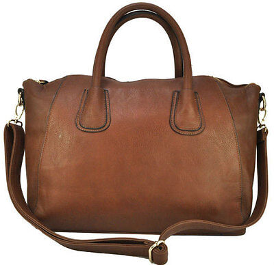 New Designer Large Womens Leather Style Tote Shoulder Bag Handbag Ladies Brown