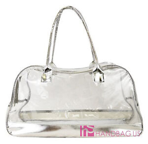 Details about Clear Plastic Transparent See-thru Work Tote Jelly Beach ...