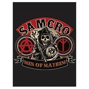 New Sons of Anarchy Mayhem Velour Blanket 60" X 80" Official