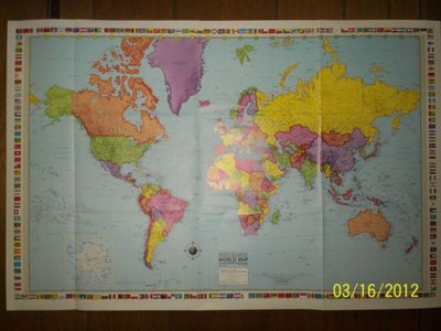 25x38 Hammond Odyssey World Map, Wall Poster, ...