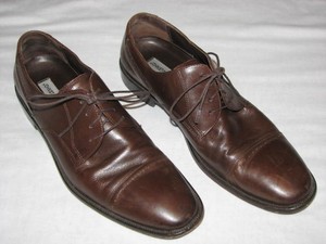 Johnston-Murphy-10-5-M-Flex-System-Brown-Leather-Oxfords-Lace-up-Dress ...