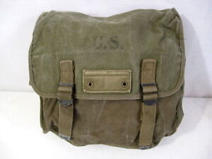 WWII US Army USMC M1936 Canvas Musette Bag OD Green Color Dated 1945 | eBay