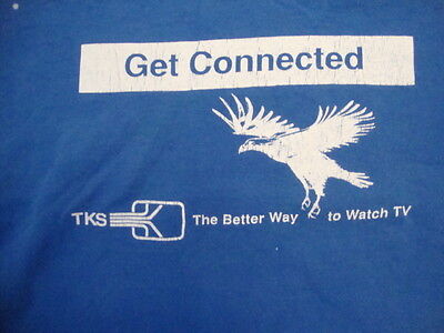 Vintage Get Connected TKS The Better Way To Watch TV Blue T Shirt Size