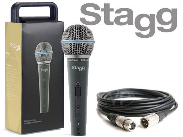 Stagg SDM50 Professional High Quality Handheld Wired DJ Microphone *5M XLR CABLE