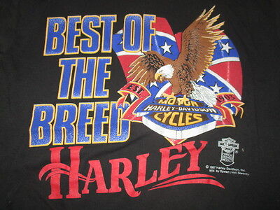 Vintage 1987 HARLEY DAVIDSON MOTOR CYCLES by Speed Limit 70 (XL) T-Shirt