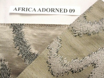 4r DONGHIA HOLLYWOOD EMBROIDERED ZIG ZAG SILK SATIN FABRIC 5 YARDS RODEO SILVER