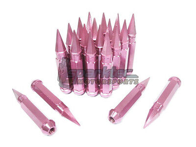 NNR Steel Extended Wheel Lug Nuts with Spike 132mm Pink 12x1.25 20pcs