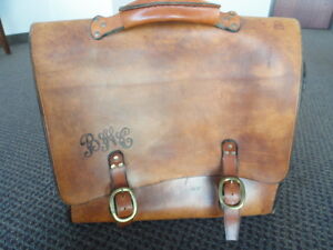 Vintage-1970-71-Hand-Made-Hand-Tooled-Leather-Cow-Hide-Satchel-Bag-Made-In-USA