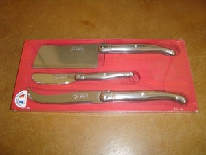 3 set steel Laguiole by knives steel dubost French knives stainless 3 pieces   cheese of stainless cheese  Set of 3