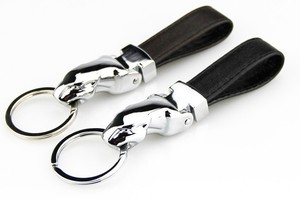 key bike keychain jaguar faux metallic chain ring leather