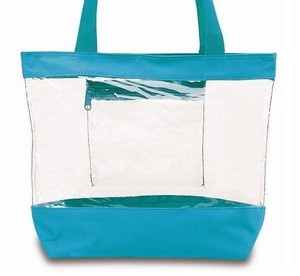 Our medium clear tote bag features a top zipper closure, as well as a ...