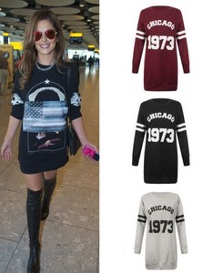 ... Celebrity-Cheryl-USA-Flag-Chicago-1973-Long-Sweatshirt-Jumper-Dress