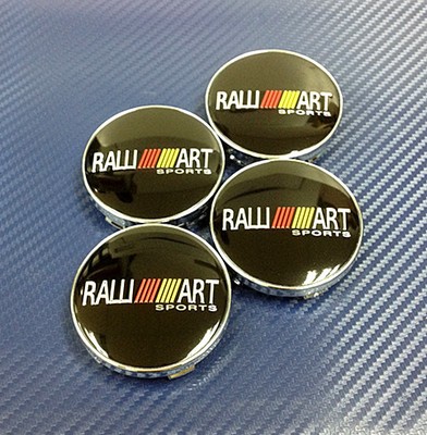 Ralliart 60mm Chrome Wheel Centre Caps 4pcs ASX Colt Grands