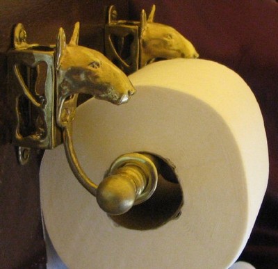 BULL TERRIER Bronze Toilet Paper Holder OR ...