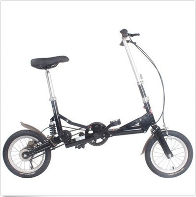 14" New Fashion Portable Single Speed Folding Bicycle Mini Foldable Bike - Black