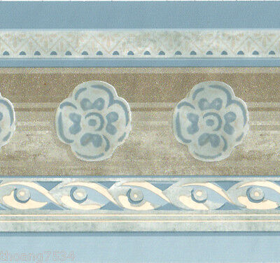 UPC 091212000469 product image for Blue Metallic Shiny Gold Flower Floral Rope Moulding Molding Wall Paper Border | upcitemdb.com