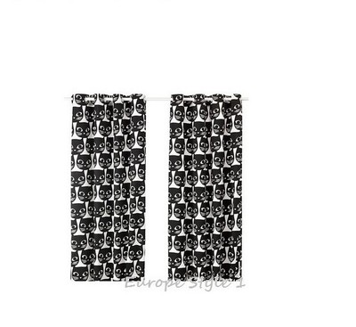 White Curtains black and white curtains ikea : NEW IKEA MATTRAM CURTAINS, 1 PAIR, OR PILLOW CUSHION BLACK WHITE CAT
