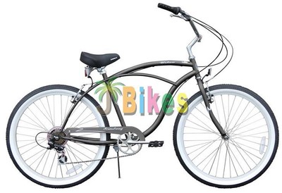 Firmstrong Urban 7 Speed, Matte Grey - Men's 26" Beach Cruiser Bike