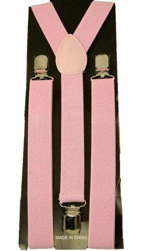 Unisex-LIGHT-PINK-THICK-Adjustable-Y-Style-Back-suspenders-New-PINK-SUSPENDERS