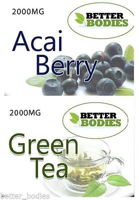 BETTER BODIES Green Tea 2000mg Acai Berry 2000mg  Extreme Strength Diet Weight (Best Acai Berry Tea)