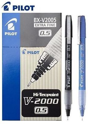 Pilot Needlepoint 0.5 Liquid Ink Rollerball Pen Black / Blue - Rubber Grip V5