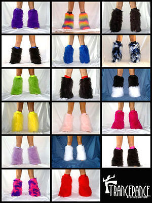 Ready Made Rave Fluffies Fluffy Furry Boots Covers Legwarmers Furries Go Go Neon